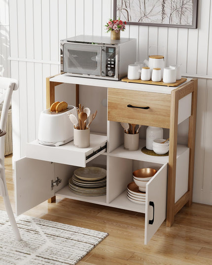 Giantex Sideboard Buffet Cabinet with Pull-Out Shelf Modern Kitchen Buffet Table