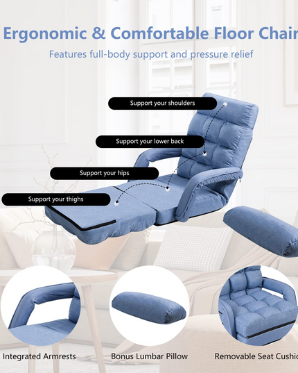 Giantex Chaise Lounge Chair Indoor Multipurpose Folding Armchair Couch Lounger