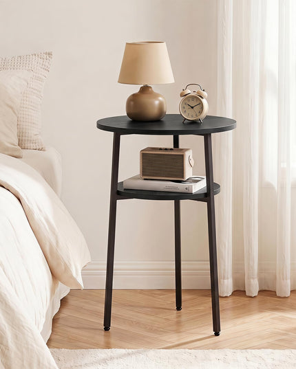 Giantex 2-Tier Round Side Table w/Metal Frame (1/2)
