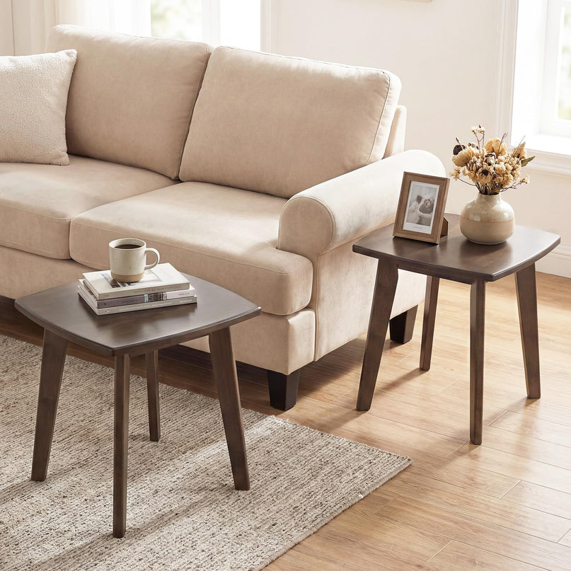 Giantex Canapé Compact Table d'Appoint de Chevet avec Cadre Robuste en Bois d'Hévéa