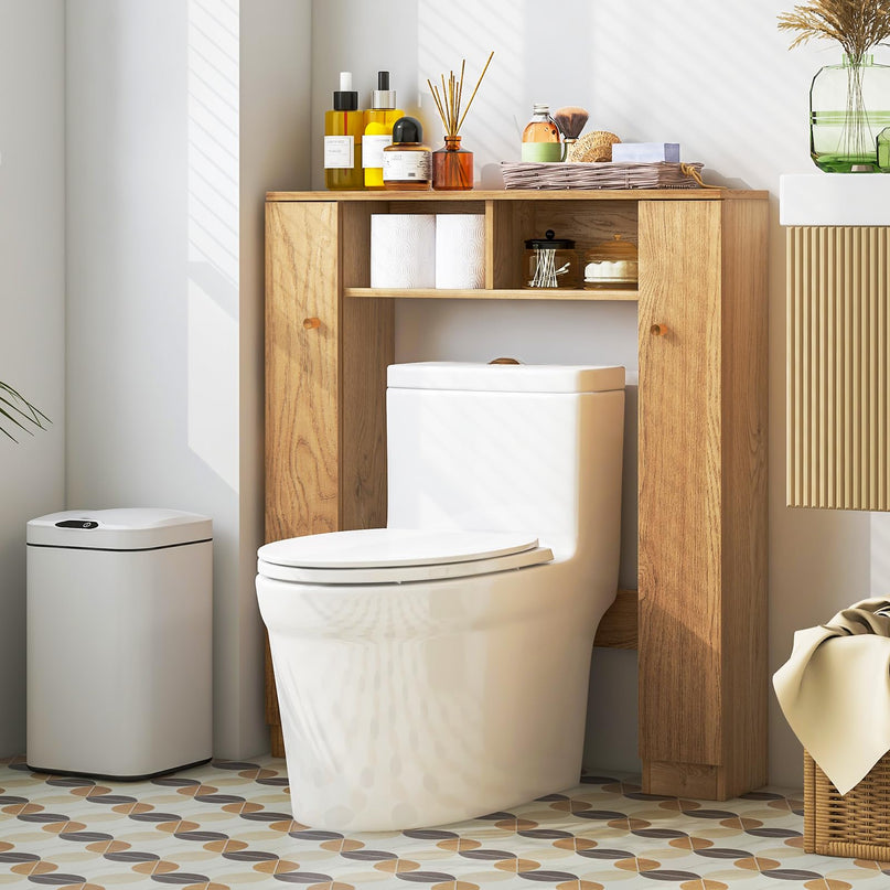 Giantex Over The Toilet Storage Cabinet, Double Door Freestanding Bathroom Organizer