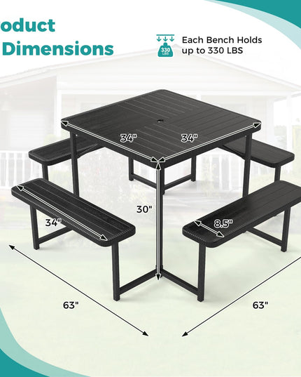 Giantex Picnic Table Bench Set for 4-8 People