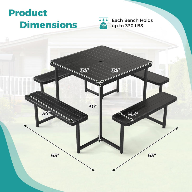 Giantex Picnic Table Bench Set for 4-8 People