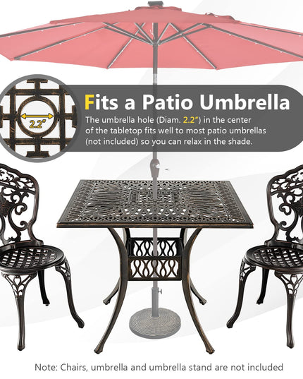 Giantex Patio Dining Table, Cast Aluminum Outdoor Table for 4 Persons