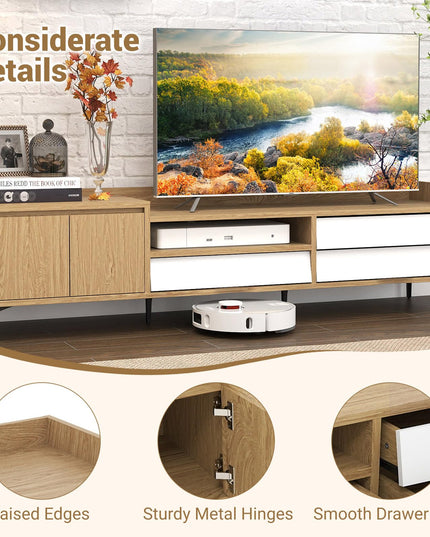 Meuble TV moderne Giantex de 180 cm avec armoire de rangement pour téléviseurs de 75 à 80 pouces