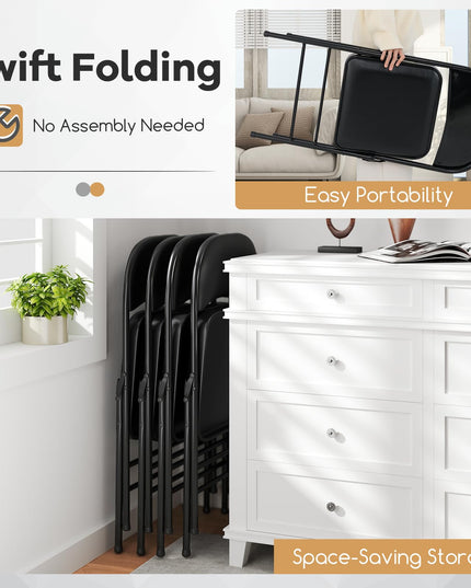 Giantex Folding Chair with Metal Frame for Indoor Outdoor Events