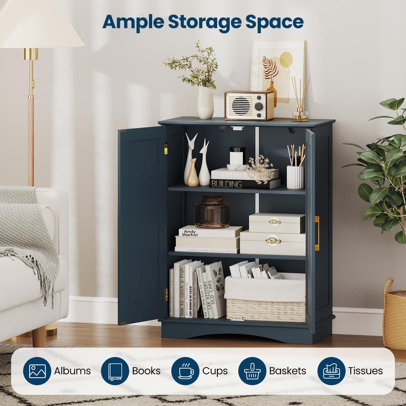 Giantex Freestanding Floor Cabinet Storage Organizer for Living Room