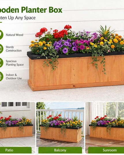 Giantex 44" x10" x12" Raised Garden Bed with 3 Drainage Holes (1/2)
