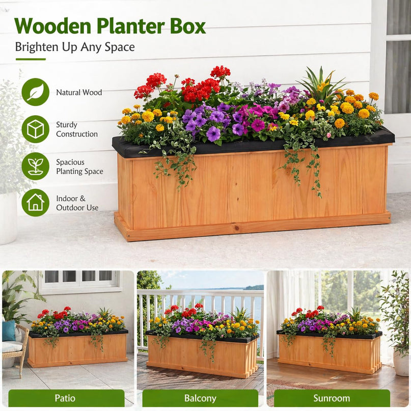 Giantex 44" x10" x12" Raised Garden Bed with 3 Drainage Holes (1/2)