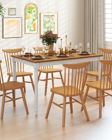 Giantex Extendable Dining Table for 4-8 People, Large Folding Kitchen Table with Rubber Wood Legs, 220 Lbs Capacity