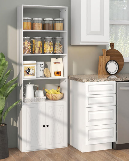 Giantex 71" Tall Bookcase with Doors