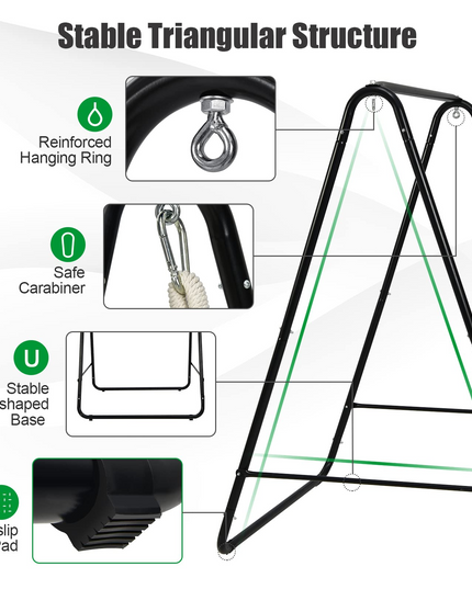 Heavy-Duty Powder-Coated Steel Stand with Hanging Swing Chair