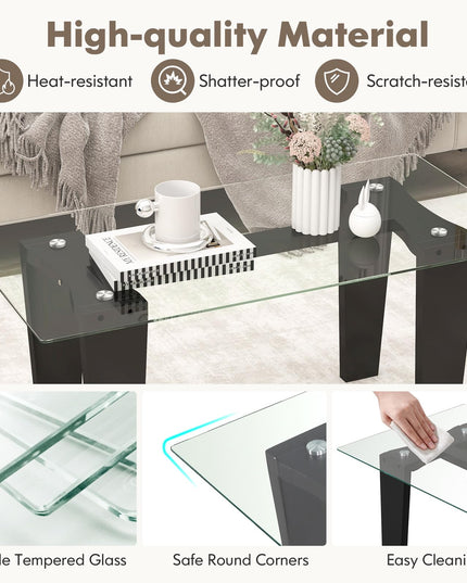 Giantex Rectangular Glass Coffee Table