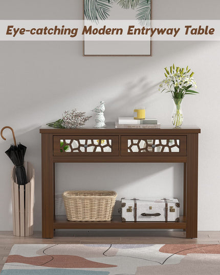 Giantex 2-Tier Console Table with Drawers