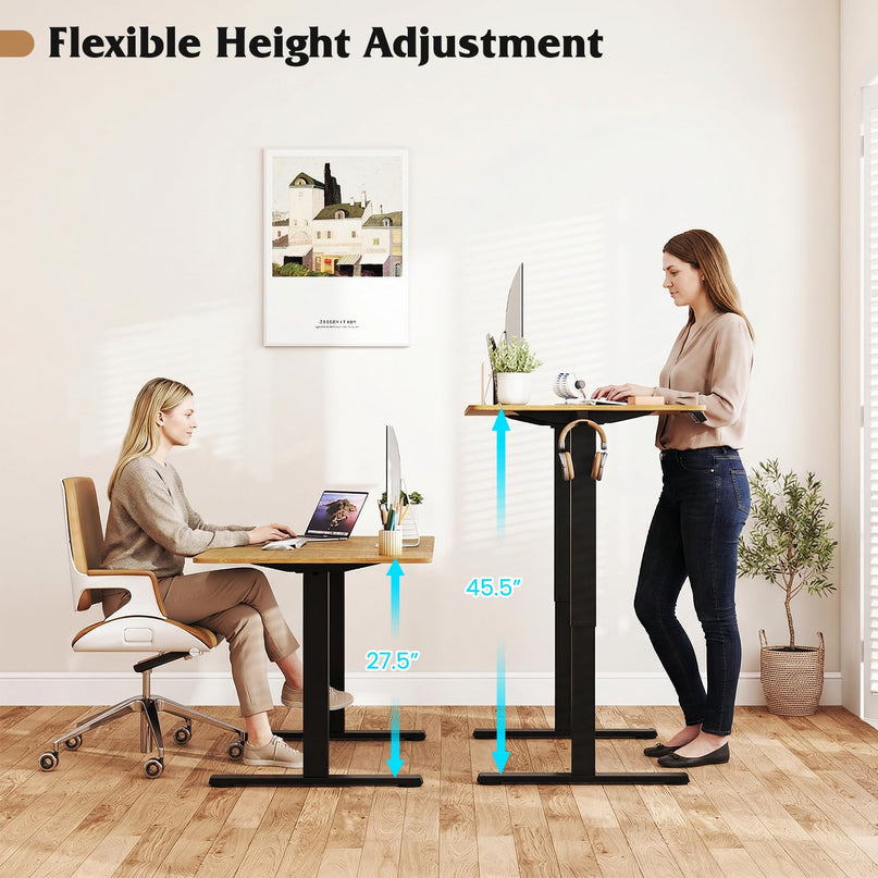 Pieds de bureau réglables électriques Giantex pour plateau de 100 à 120 cm
