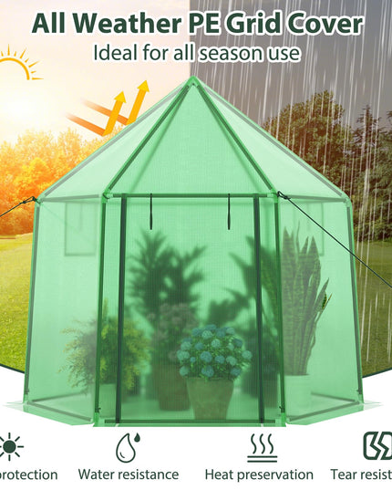 Giantex Portable Walk in Outdoor Hot House Tent with Heavy-Duty Metal Frame & All-Weather PE Cover