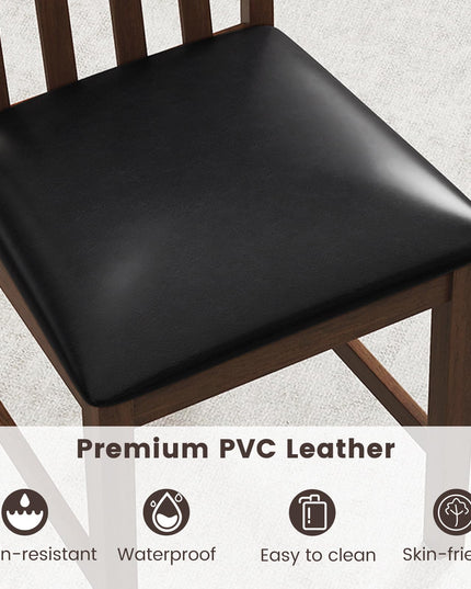 Giantex Wooden Dining Chairs Set of 2/4 Faux Leather Upholstered Kitchen Chair