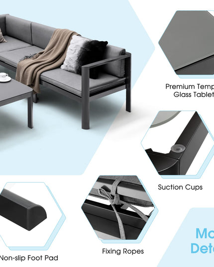 Giantex 3 Pieces Aluminum Patio Furniture Set