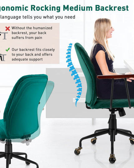 Giantex Velvet Home Office Desk Chair