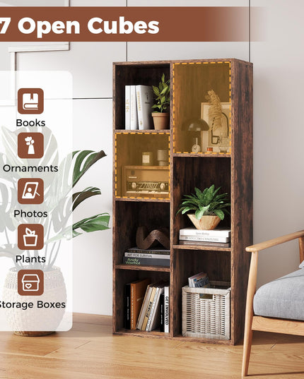 Giantex Floor Standing Open Bookshelf w/Storage Shelves