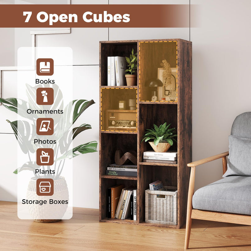 Giantex Floor Standing Open Bookshelf w/Storage Shelves