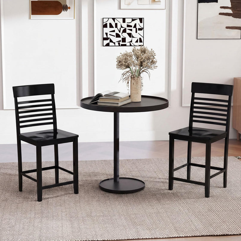 Giantex Lot de 2/4 chaises de salle à manger avec repose-pieds et cadre en bois massif