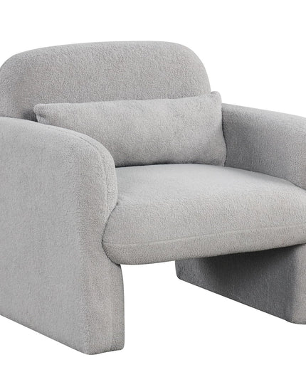 Giantex Modern Accent Chair for Living Room, Sherpa Fabric Upholstered Armchair w/Waist Pillow, Comfy Reading Chair w/Armrests