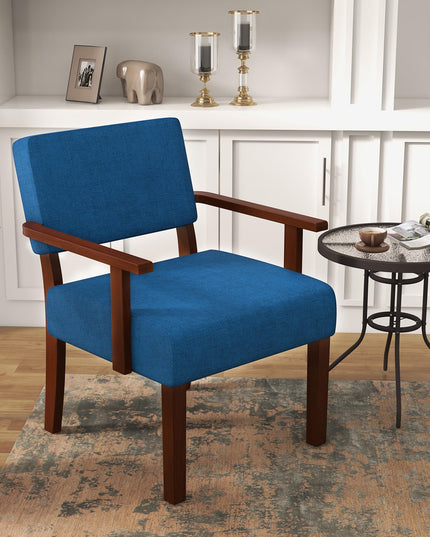 Giantex Modern Accent Chair, Linen Living Room Arm Chair w/Soft Padded Seat & Backrest