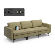 Green / 3 Seat with USB Port & Socket