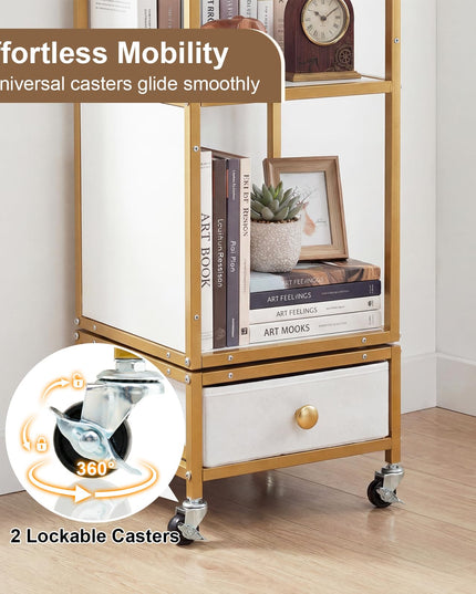 Giantex 360° Spinning Corner Book Shelf Tower