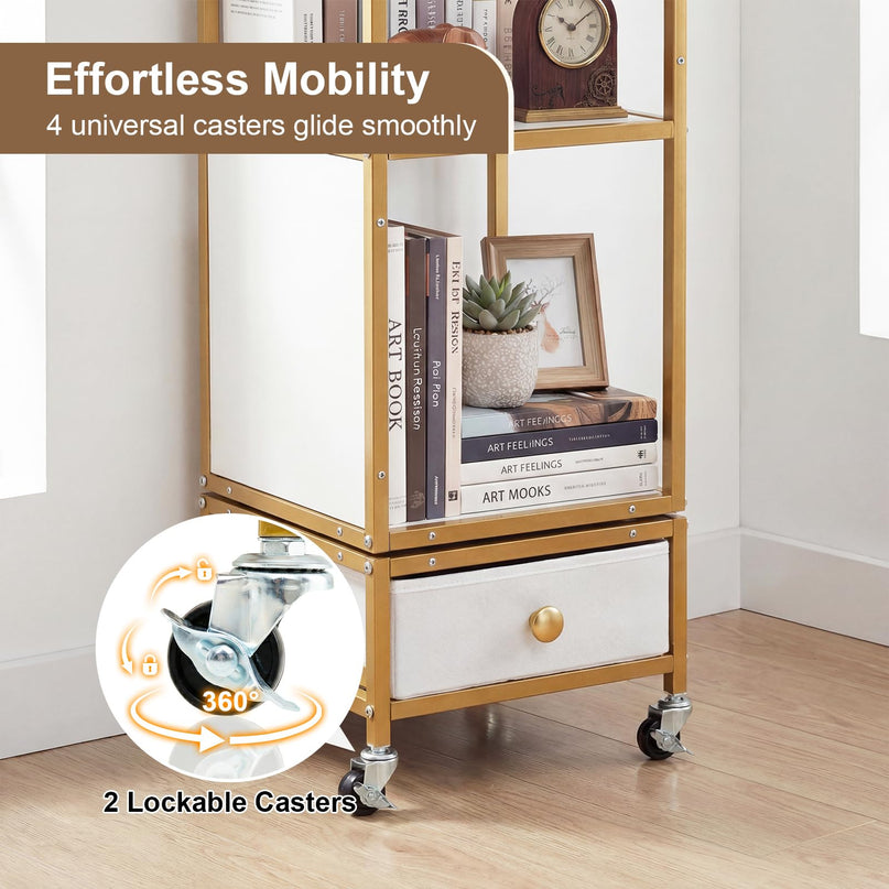 Giantex 360° Spinning Corner Book Shelf Tower