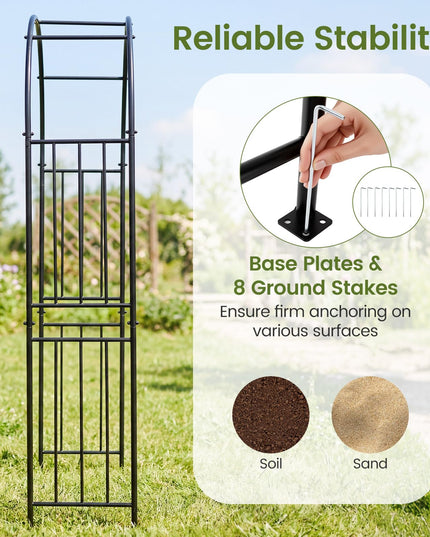 Giantex 86'' Garden Arch Outdoor Metal Arbor Trellis
