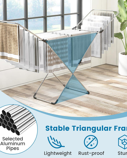 Giantex Clothes Drying Rack, Foldable Laundry Drying Rack w/Aluminum Frame