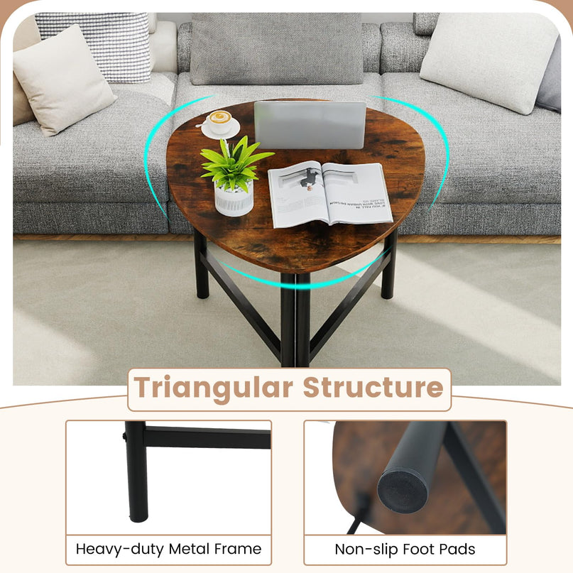 Giantex Triangle End Table | Small Coffee Table for Small Space Living Room