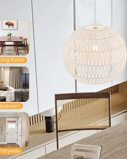 Suspension en rotin style ferme Giantex