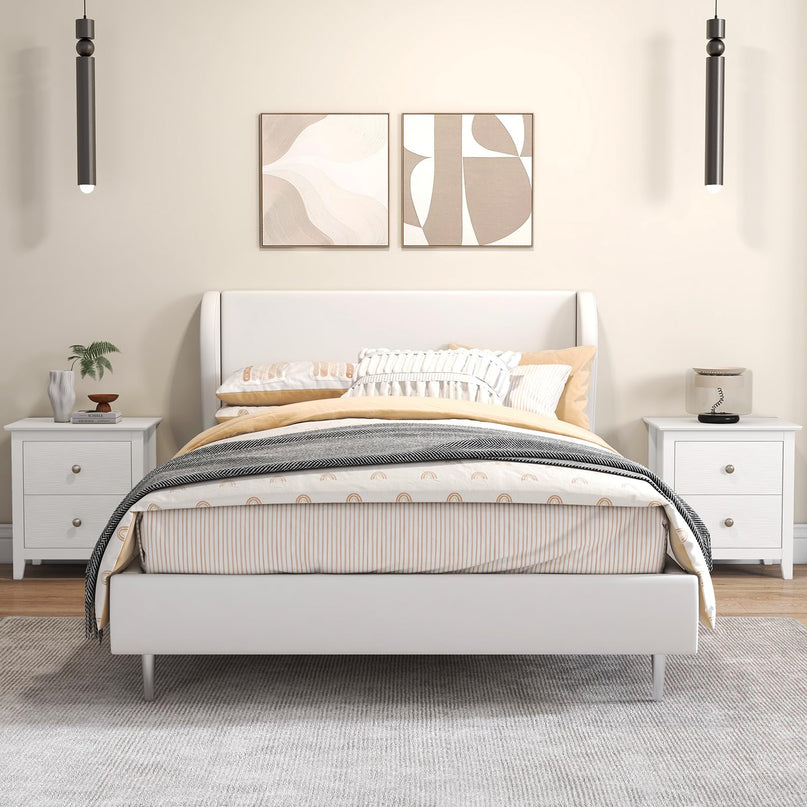Giantex White and Black Nightstand
