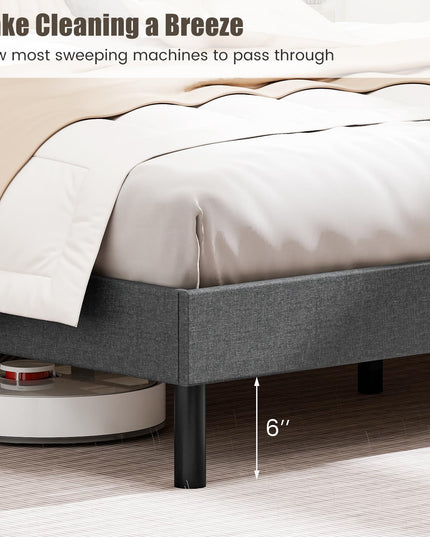Giantex Queen Bed Frame with Button Tufted Headboard