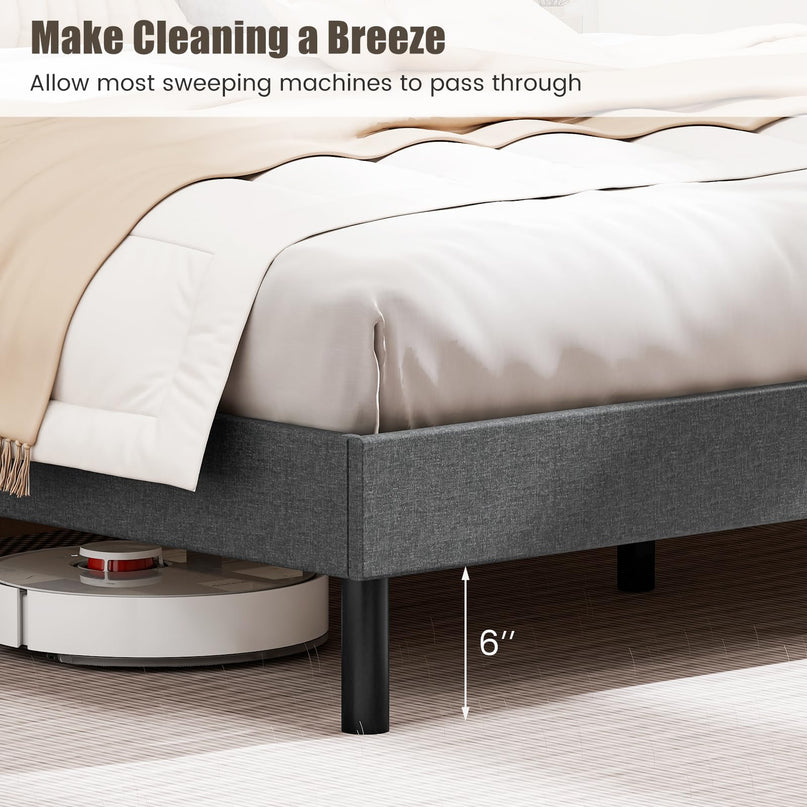 Giantex Queen Bed Frame with Button Tufted Headboard