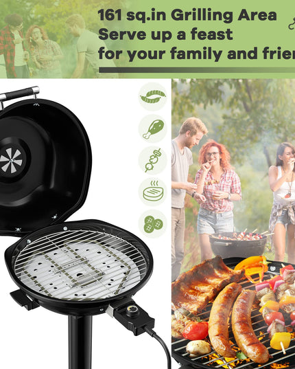 Giantex Electric BBQ Grill - 1600 Watts Portable Standing Grill