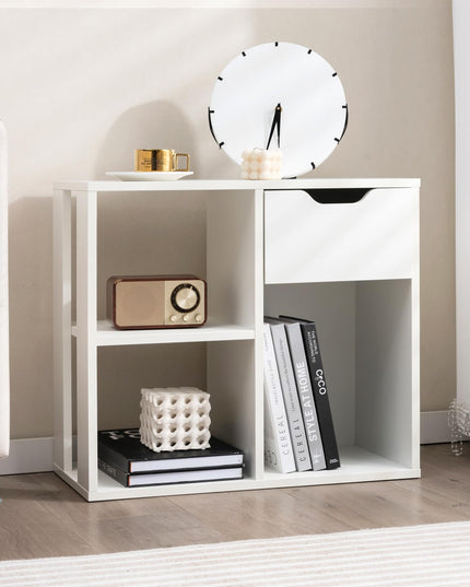 Giantex 3 Cube Bookcase with Drawer, 2 Tier Bookshelf for Small Space, Modern Freestandin