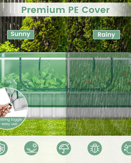 Giantex 69”x36”x28” Raised Garden Bed with Cover, 16.5 Cu.Ft Galvanized Steel Planter Box Kit