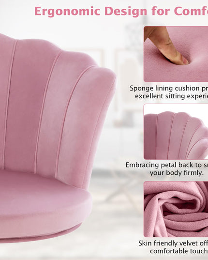 Giantex Velvet Office Desk Chair Pink