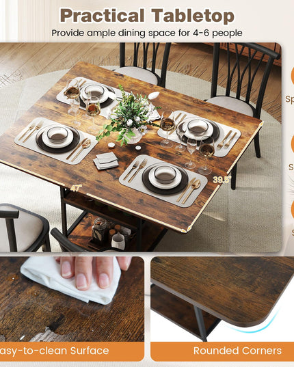 Table à manger Giantex 47 pouces pour 4 à 6 personnes