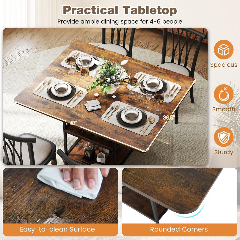 Table à manger Giantex 47 pouces pour 4 à 6 personnes