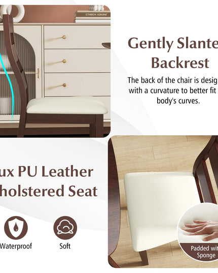 Giantex Wooden Square Kitchen Table and 2 Chairs with Padded Seat
