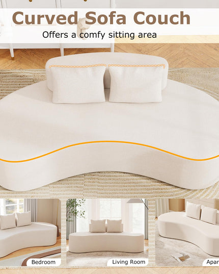 Giantex 78.5" Sofa Couch with 2 Cozy Pillows for Living Room