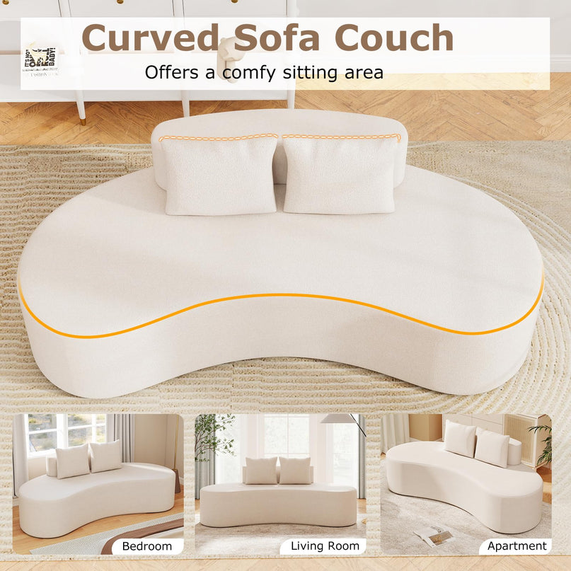 Giantex 78.5" Sofa Couch with 2 Cozy Pillows for Living Room