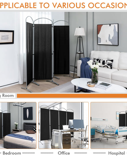 Giantex 6.2Ft Folding 4 Panel Room Divider Black