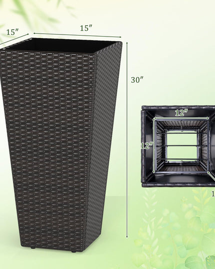 Giantex Set of 2 Outdoor Wicker Flower Pot