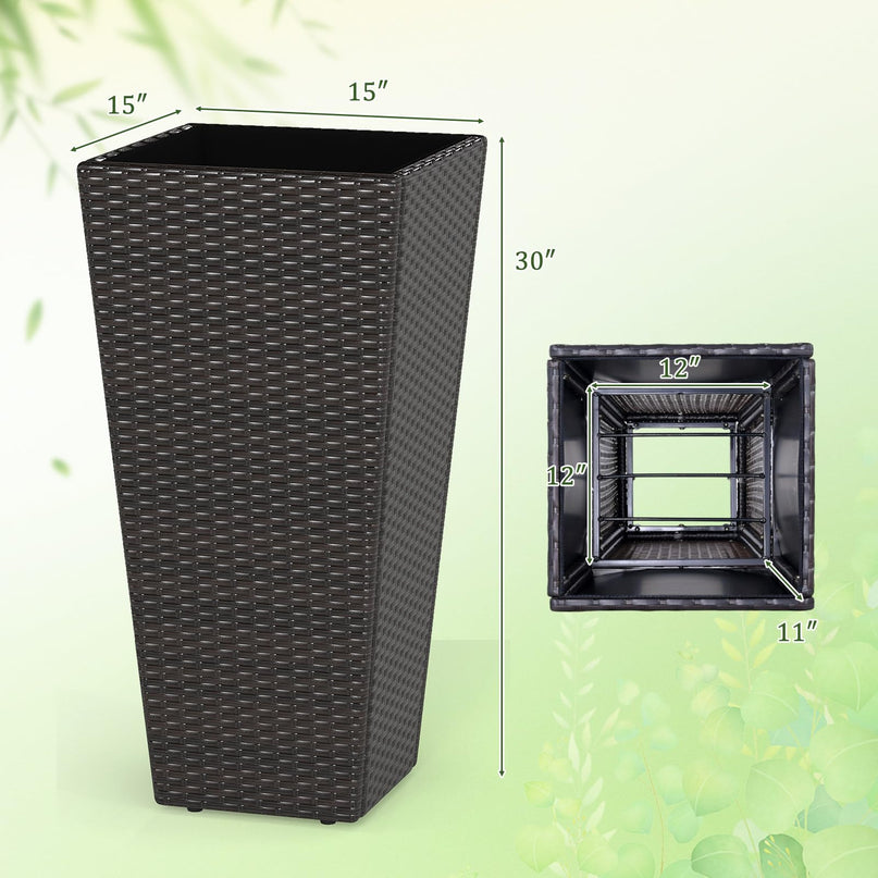Giantex Set of 2 Outdoor Wicker Flower Pot